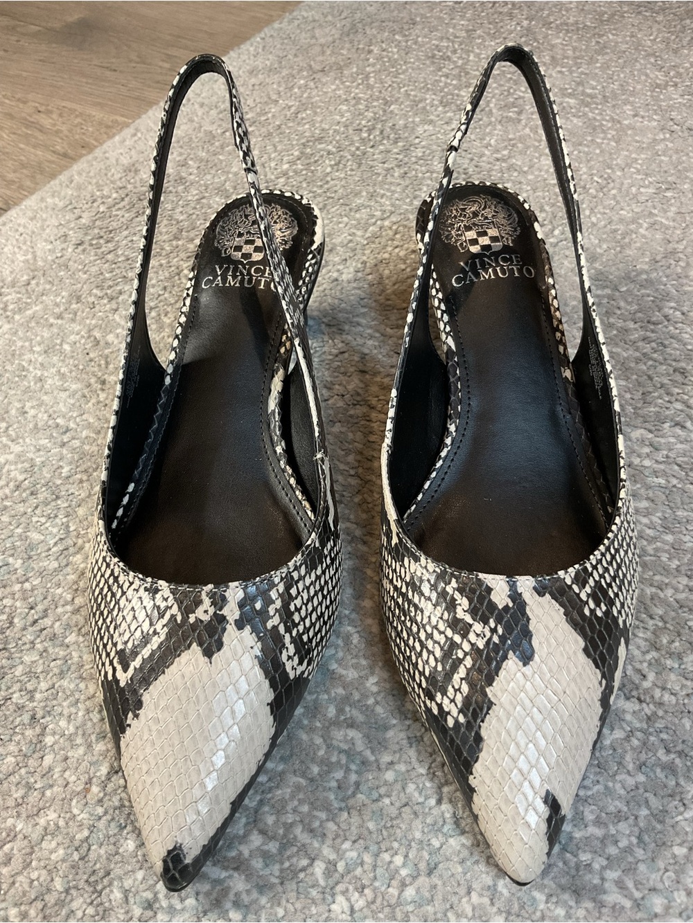 Vince Camuto Pilar Snakeskin Slingback Kitten Heel Pumps - Size 8M (NIB) - Picture 2 of 14